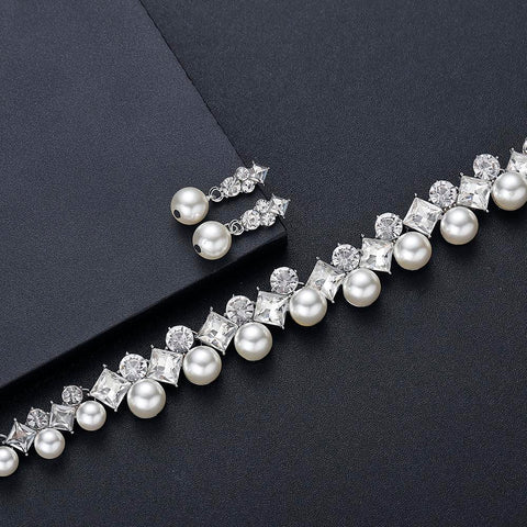 Pearl Jewelry Sets Romantic Wedding Accessories  -JW00369-Veeddydropshipping
