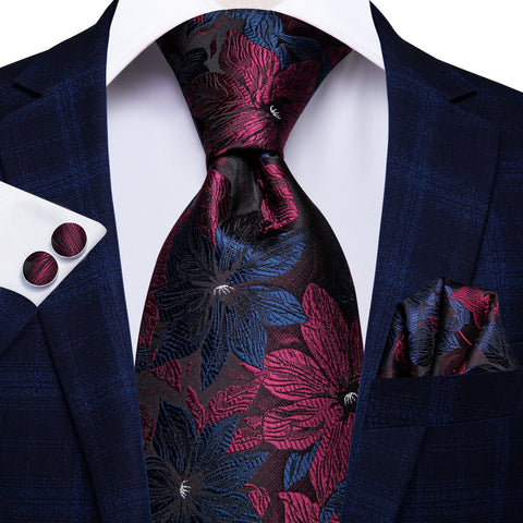 Men Classic Party Wedding Pocket Square Cufflinks Luxury Tie Set-JW01305-Veeddydropshipping