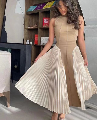 Women Crew Neck Sleeveless Cocktail Prom Dress-WF01551-Veeddydropshipping