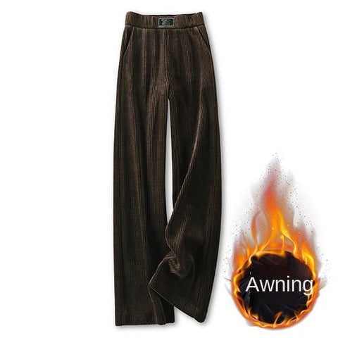women wide leg pants Plush Length Trousers-WF00620-Veeddydropshipping