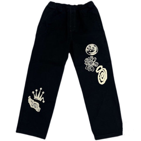 Coconut Dice Embroidered ICON BEACH PANT Jeans-MF00593-Veeddydropshipping