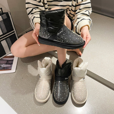 Warm Female Plush Non-Slip Waterproof Platform Short-BS00997-Veeddydropshipping