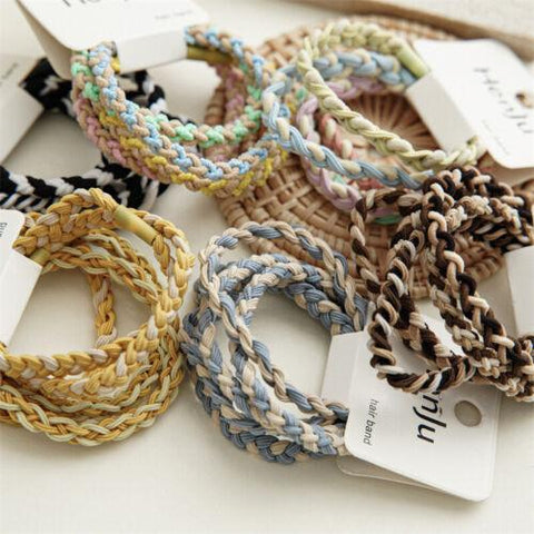 Braided Elastic Hair Rubber Bands-WF01122-Veeddydropshipping