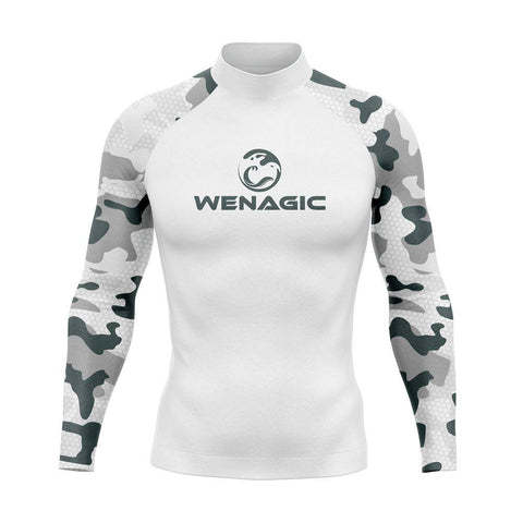 Men UV Protect Swimwear Camouflage Long Sleeve Swimsuit Rashguard Surfing -OS00261-Veeddydropshipping