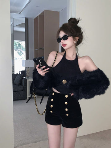 Black Shorts Women Skinny Sexy-Veeddydropshipping