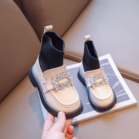 Child Fashion Boots 2023 Spring and Autumn New Girls Rhinestone Princess-TB00135-Veeddydropshipping