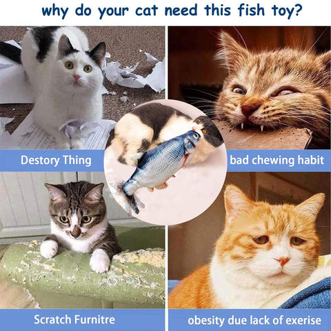 Floppy Wagging Fish Cat Toy USB Electric Charging-HA01451-Veeddydropshipping