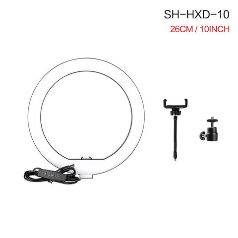 10inch LED Ring Light Cellphone Holder 10 Adjustable Brightness 3-Colored Circle-PA00815-Veeddydropshipping
