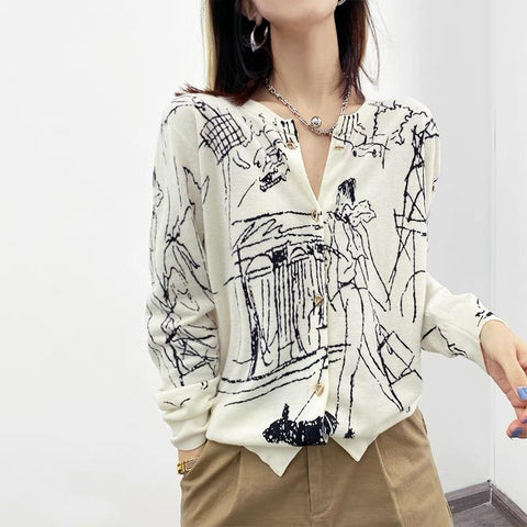 Ultra-Thin Wool Knitted Cardigan Women Sweater Coat-Veeddydropshipping
