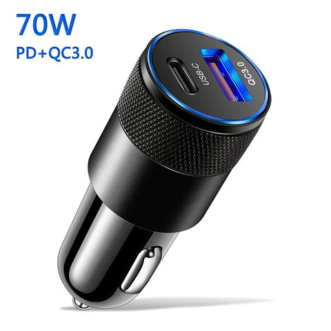 70W USB C Fast Car Charger 2 Ports Car Charger-PA01172-Veeddydropshipping