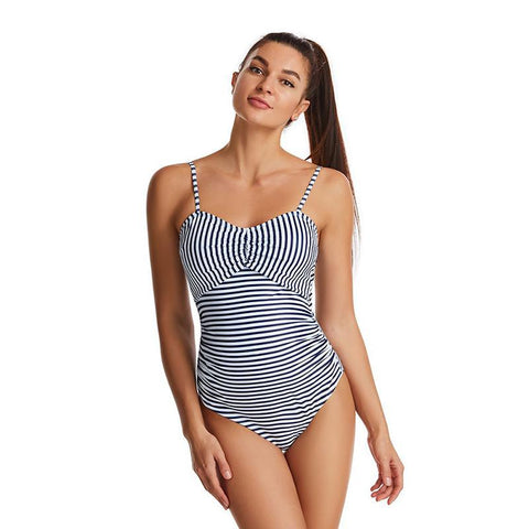One Piece Swimsuit for Pregnant Women Sexy Pregnancy Dress Striped Beach Bathing -OS00038-Veeddydropshipping