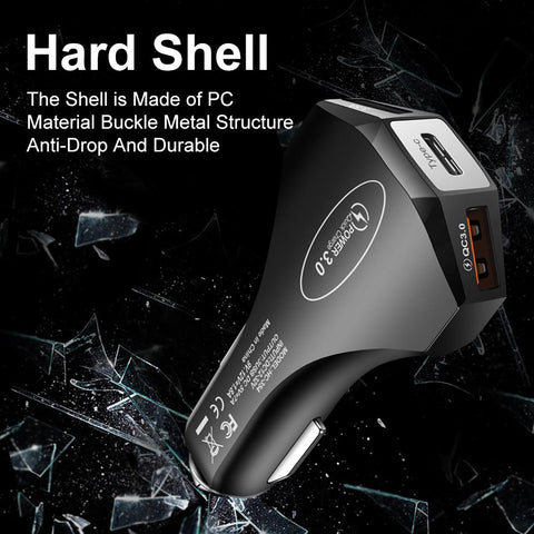 3 Ports USB Car Charger Quick Charge 3.0-PA01153-Veeddydropshipping