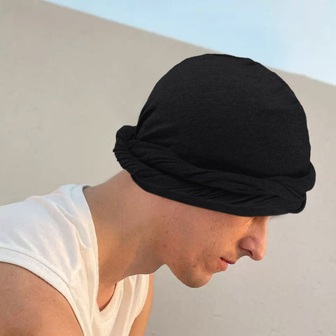 Halo Head Wrap Solid Cotton Turban Bonnet-MF00951-Veeddydropshipping