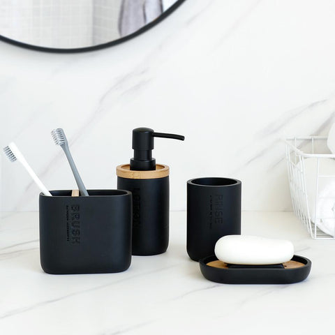 Matte Black Bathroom Accessories Set-HA01011-Veeddydropshipping