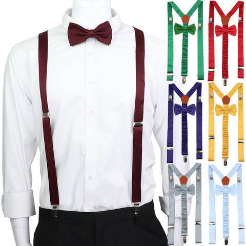 Suspenders Braces Bowtie Set Men Women Adjustable-MF00839-Veeddydropshipping