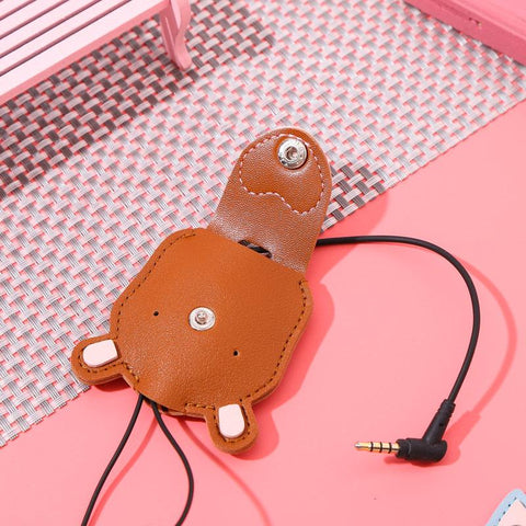 1PC Cute Animal Leather Cable Winder Cartoon Data Cable Headphone Wire Cable Organizer Mobile Phone-PA00935-Veeddydropshipping