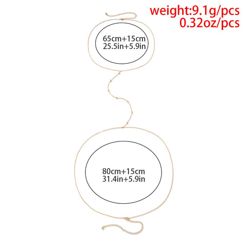 Simple Cross Chest Breast Belly Body Chain Necklace Body Jewelry-JW01360-Veeddydropshipping