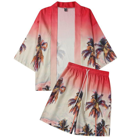 Sets Sexy Cardigan Kimono Robe Shorts Pyjamas Suit M-XXL Sleepwear-MF01661-Veeddydropshipping