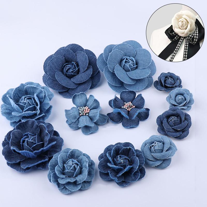 Denim Fabric Flowers Clothes Hats-HA00754-Veeddydropshipping