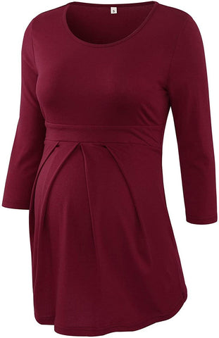 Cotton Maternity Tops Short Sleeves T-Shirts Breastfeeding Clothes-TB00575-Veeddydropshipping