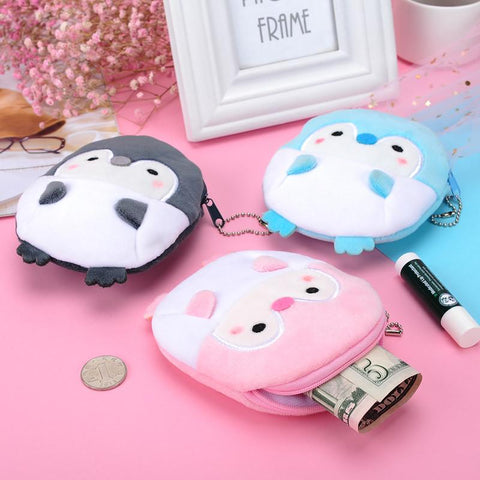 Gift Penguin Plush Coin Purse Soft Cartoon Animal Keychain Bag-BS00617-Veeddydropshipping