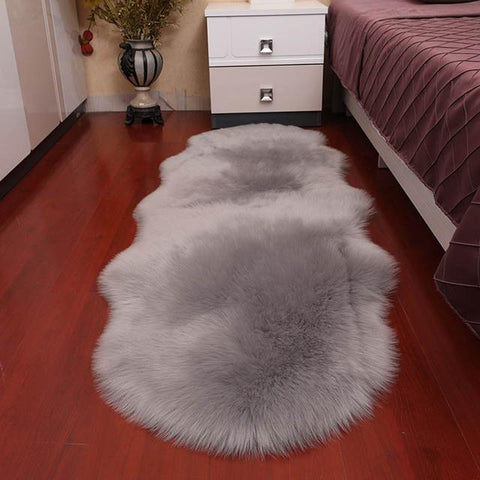 Soft Sheepskin Bedroom Fur Carpet-HA00453-Veeddydropshipping