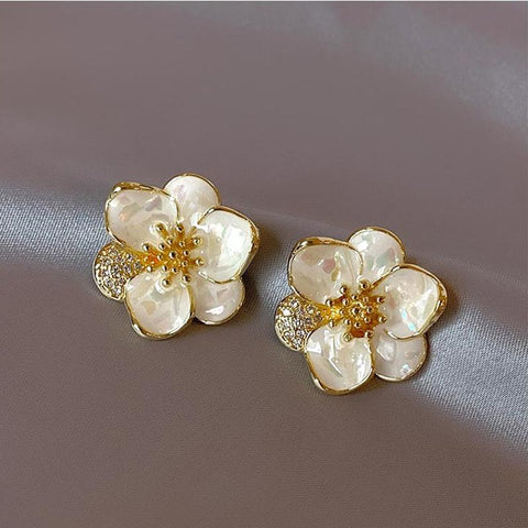 pearl  Stud Earrings  Flower  Earrings Ins Girl New Fashion -JW01454-Veeddydropshipping