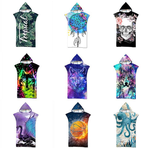 Hot Sale Customizable Microfiber Quick-drying Beach Towel Hooded  Absorbent -OS00242-Veeddydropshipping