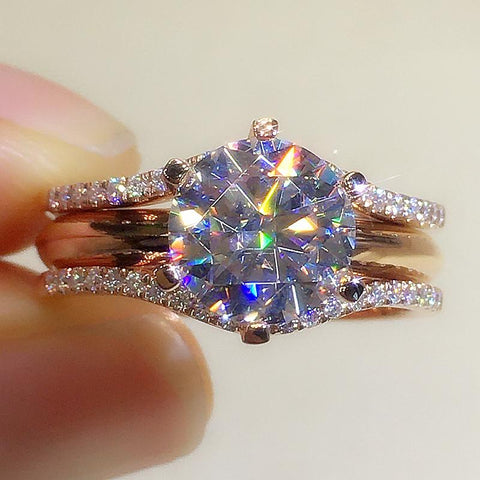 Designed Cubic Zirconia Rings Wedding Engagement Bands Jewelry -JW00567-Veeddydropshipping