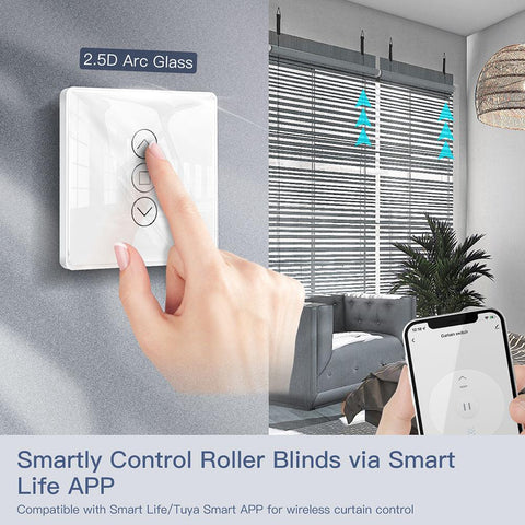 1pcs Curtain Smart Switch Tuya Smart Wireless WiFi RF Smart Curtain Touch-TI01064-Veeddydropshipping