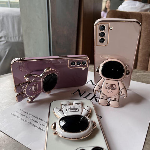 ROCK 6D Luxury Plating Astronaut Fold Stand Phone Case For Samsung Galaxy S23 Ultra-PA00200-Veeddydropshipping