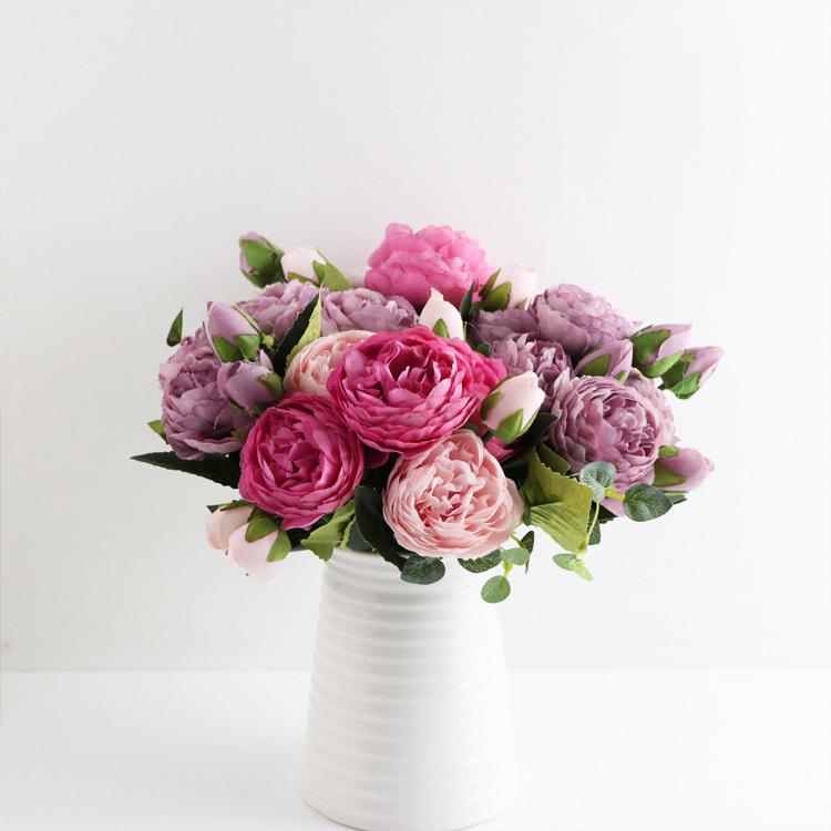 Hydrangea Flowers Artificial Bouquet Silk Blooming-HA00671-Veeddydropshipping
