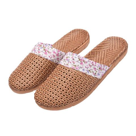 Slippers Home Couples Loopholes Floor Linen Slippers-BS01116-Veeddydropshipping