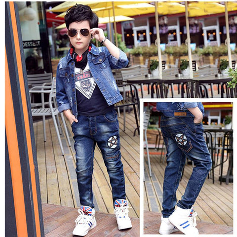 2023 New Teenage Boys Jeans  3-10 Years Spring Autumn Fashion Slim Thick-TB01254-Veeddydropshipping