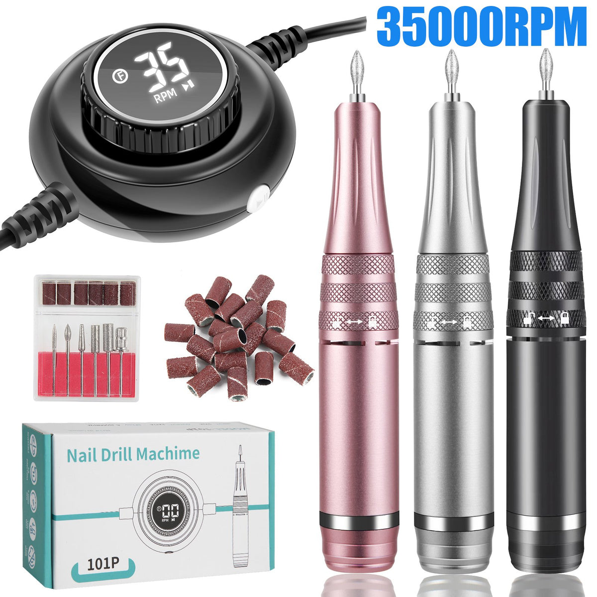 Portable Nail Lathe Electric Manicure Cutter Set Nail Gel -BH01031-Veeddydropshipping