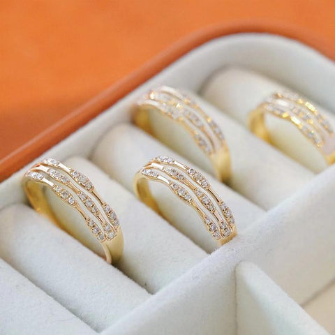 Fashion Gold Color Wedding Rings for Women Simple Stylish -JW01388-Veeddydropshipping