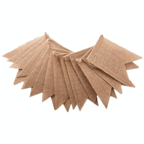 Jute Burlap Flags Wedding Pennant Banner-HA00591-Veeddydropshipping
