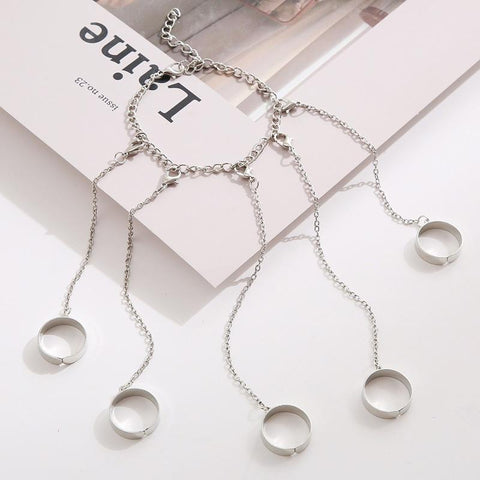 Bracelet  Finger Ring Set  Open Couple Fashion Jewelry