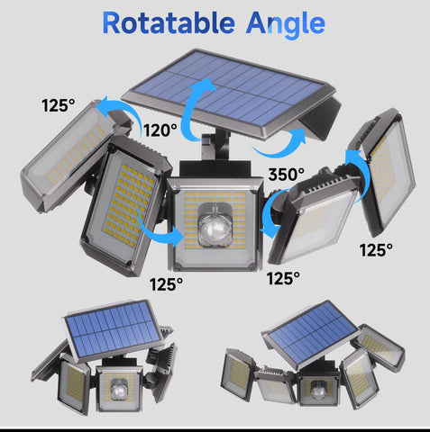 5 Heads Solar 300 LED Light Outdoor Motion Sensor Waterproof Wide-angle-TI00828-Veeddydropshipping
