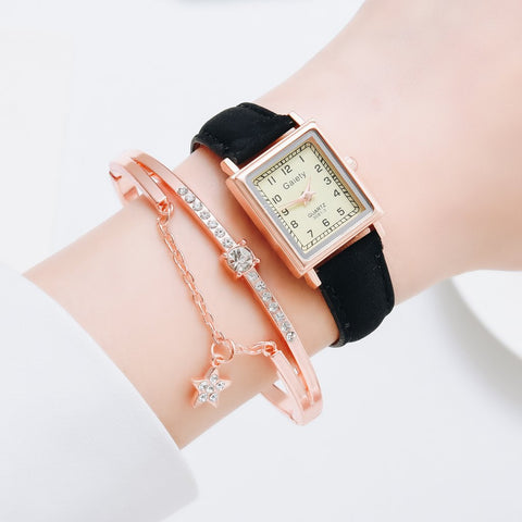 Leather Belt Dress Quartz Clock Square Dial Sport Casual -JW01114-Veeddydropshipping