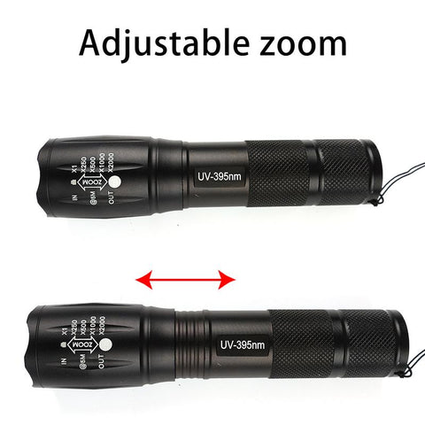2 IN 1 Ultraviolet Flashlight Purple White Light Flashlight Zoom Fluorescent Black-TI00781-Veeddydropshipping