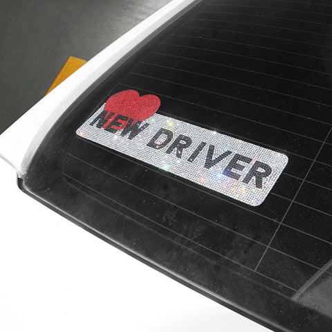 Dazzling Rhinestone Safety Sign For Student Teen Driver-AM00908-Veeddydropshipping