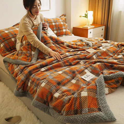 Throw Soft Chenille Yarn Knitted Blanket-HA00436-Veeddydropshipping