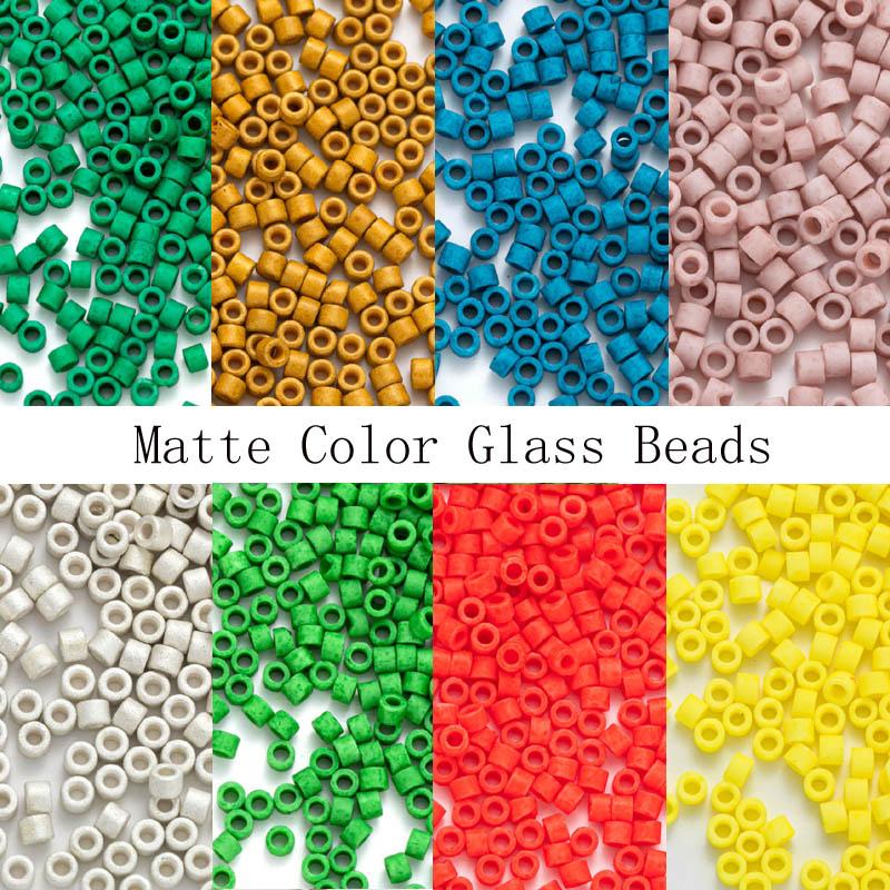 Glass  Beads  Matte Solid Color Frosted Glass Beads  -JW01490-Veeddydropshipping