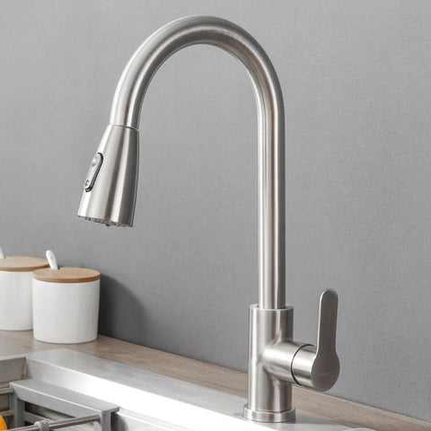 Brushed Nickel Kitchen Faucet-TI00627-Veeddydropshipping