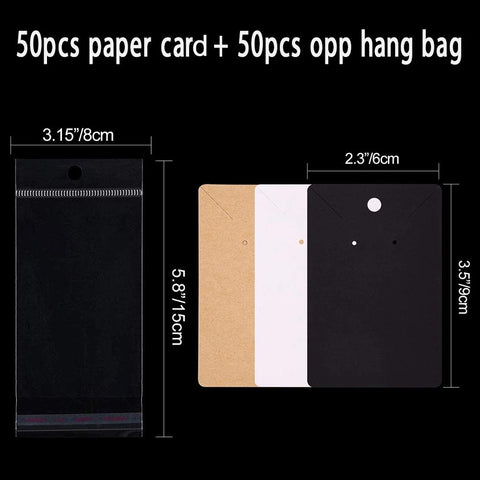 Earring Cards Necklace Display Cards with Bags for DIY Jewelry-JW01655-Veeddydropshipping