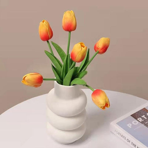 Nordic Ceramic Vase Beige Plant Pot Home Decor-HA01824-Veeddydropshipping