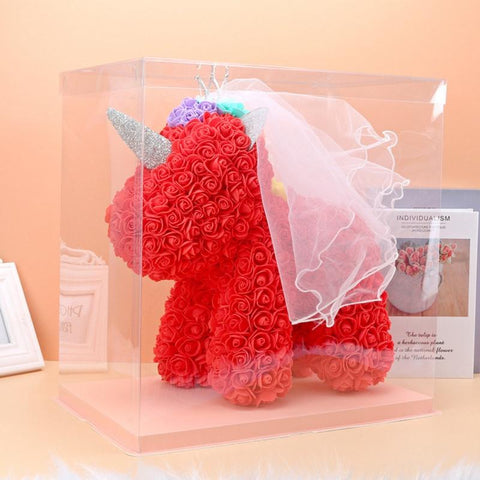 Eternal Unicorn Artificial Flower Wings Crown-HA00768-Veeddydropshipping