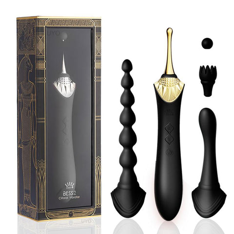 spot vibrator soft silicone clitoral stimulation usb Double motor Retro massager -BH01289-Veeddydropshipping