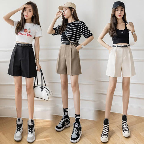 Fashion High Street Drape Suit Shorts Women-WF00566-Veeddydropshipping